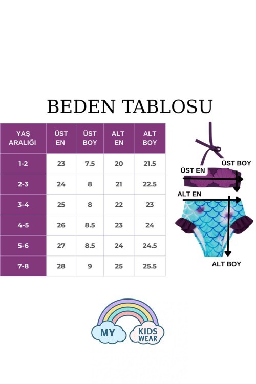 Deniz kabuğu modeli kız çocuk mayo bikini