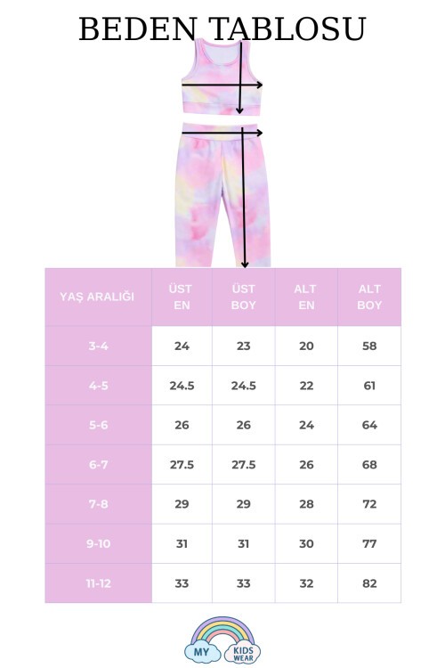 Kız Çocuk Çok Amaçlı Desenli Mayo & Spor Takımı 12450