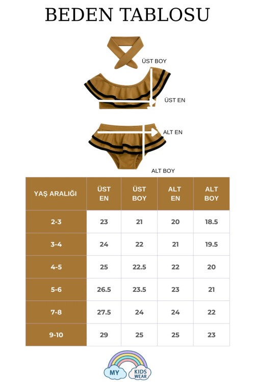 Kız Çocuk Fırfırlı Ikili Bikini Takım