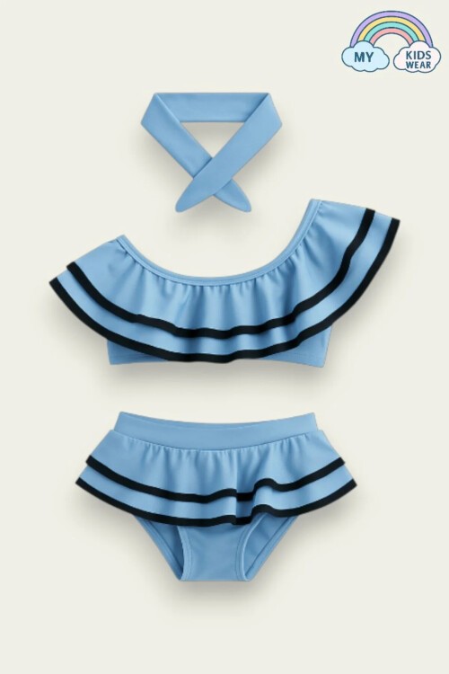 Kız Çocuk Fırfırlı Ikili Bikini Takım