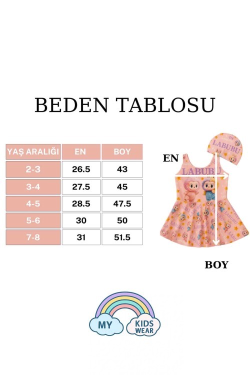 Kız Çocuk Labubu Desenli Mayo Takımı 11973