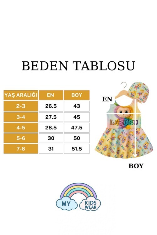 Kız Çocuk Labubu Desenli Mayo Takımı 11974