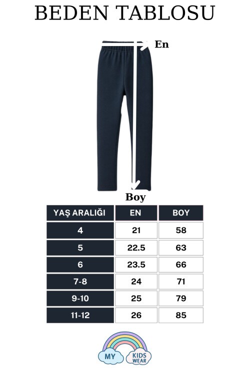 Unisex Çocuk İçlik Tayt 4’lü Paket – Pamuksu Termal Tayt 4-12 Yaş 12217