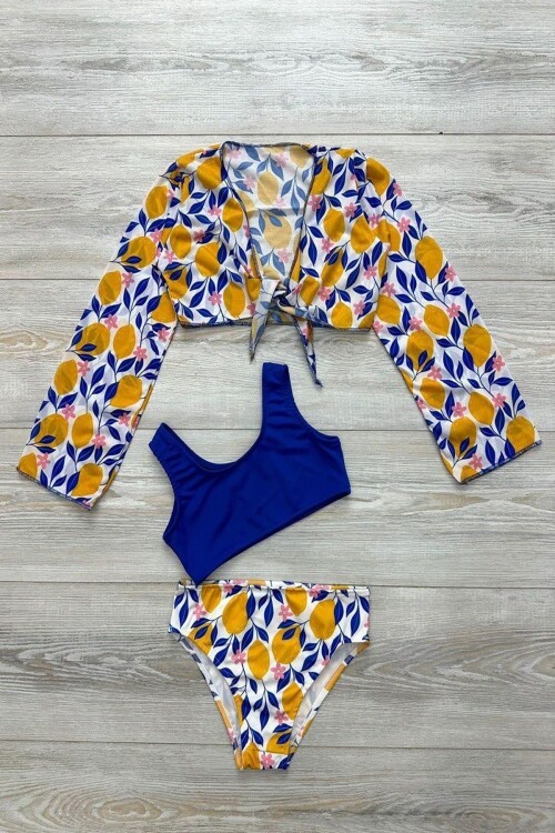 Yeni Sezon Kız Çocuk Bolerolu Bikini 3lü Takım