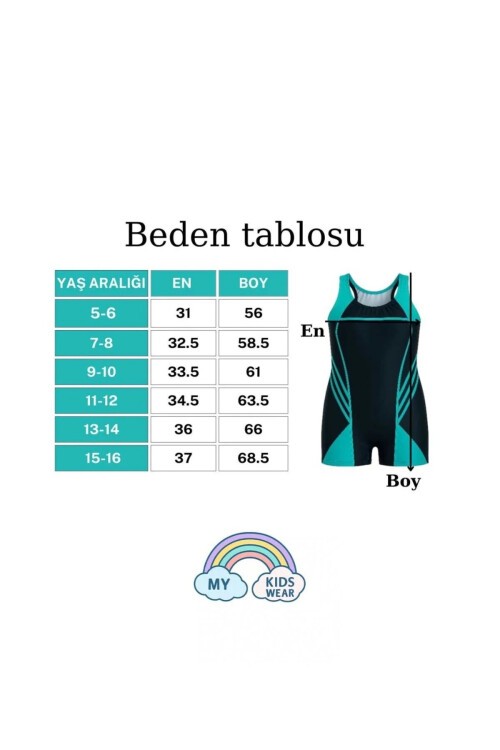Yüzücü Şortlu Kız Çocuk Mayo