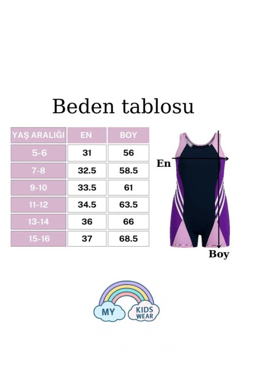 Yüzücü Şortlu Kız Çocuk Mayo