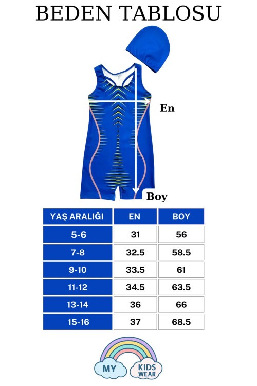 Yüzücü Şortlu Kız Çocuk Mayo ( Boneli )