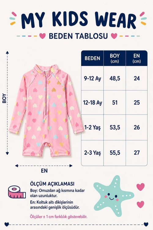 Çocuk Uzun Kollu Fermuarlı Mayo – Rahat ve Konforlu Yüzme Tulum 12901