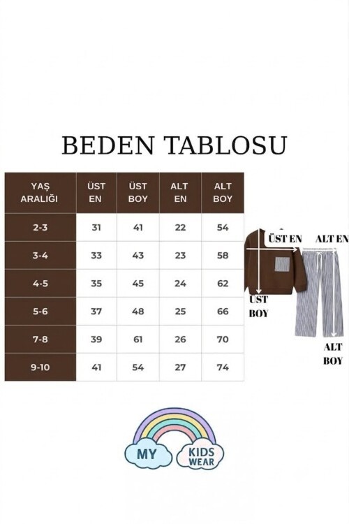 Erkek Çocuk Çizgili Cepli Eşofman Takımı 2-10 Yaş