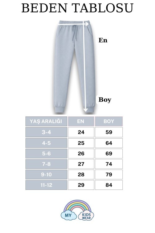 Unisex Çocuk Eşofman Altı Günlük & Spor Kullanım 3-12 Yaş 12505