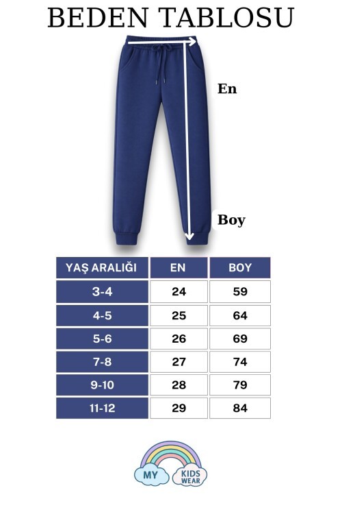 Unisex Çocuk Eşofman Altı Günlük & Spor Kullanım 3-12 Yaş 12508