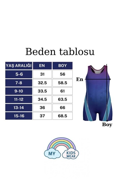 Yüzücü Şortlu Kız Çocuk Mayo 12684