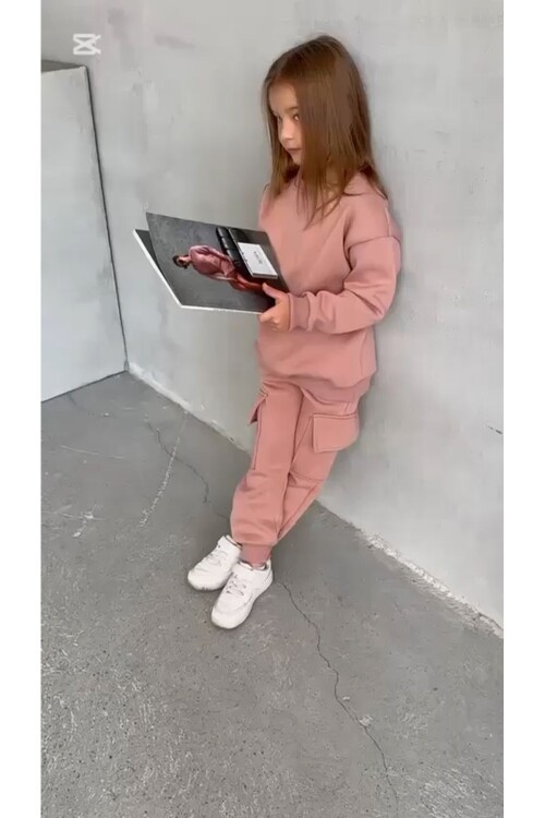 3 İp Şardonlu Kargo Cepli Oversize Takım