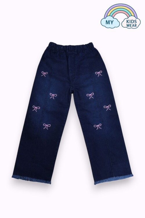 Kız Çocuk Rahat Kesim Kot Pantolon- Mevsimlik Kumaş 2-6 Yaş 12427
